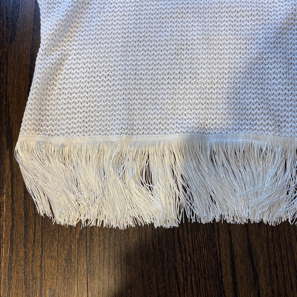 1.STATE White Sleeveless Fringe Knit Tank XXL - Picture 3 of 5